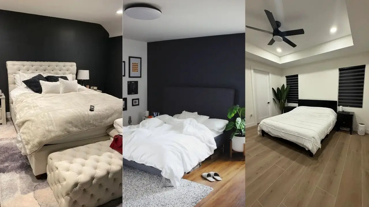 black and white bedroom decor